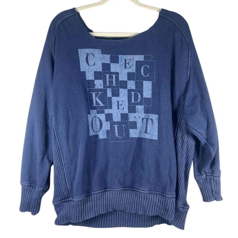 Aerie Down to Earth ‘Checked out’ crewneck sweatshirt Small
